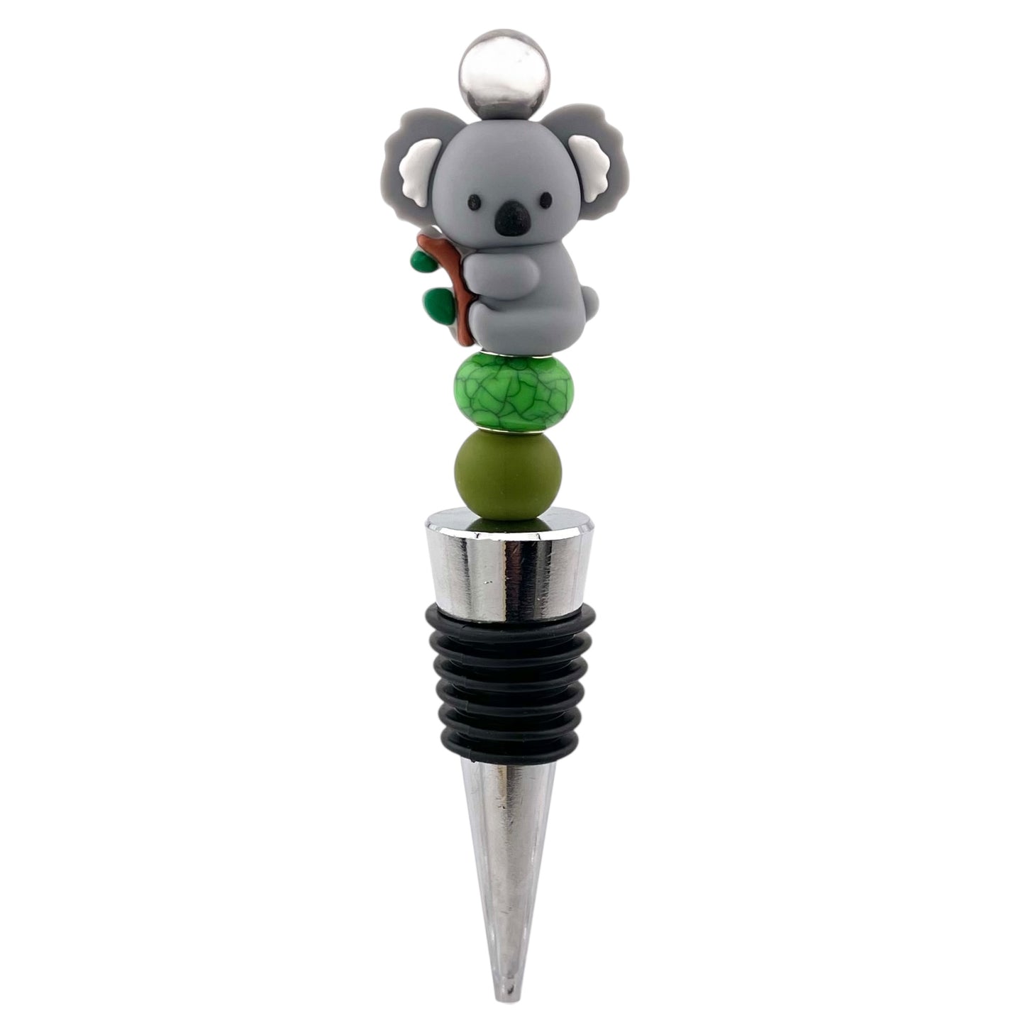 Koala Bear Beaded Wine Stopper – Adorable Aussie Animal Bottle Topper Gift