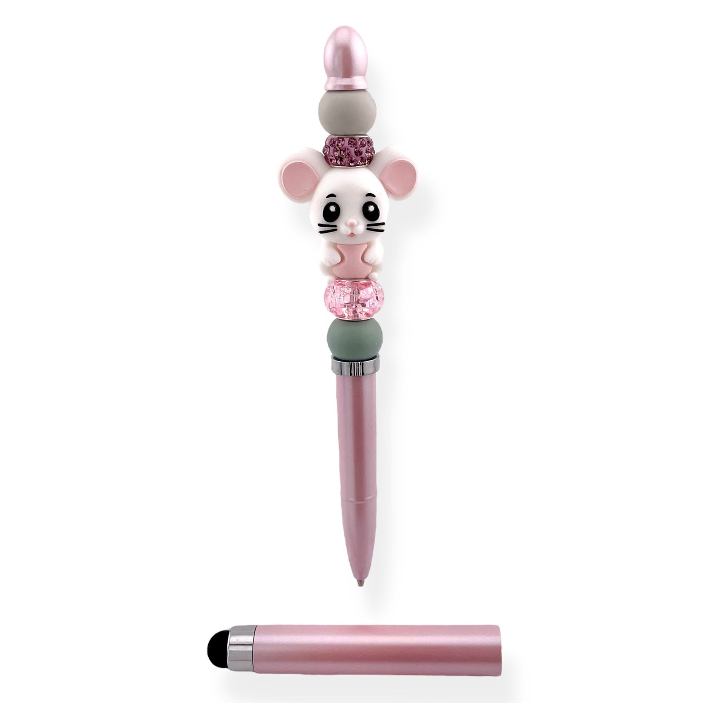 Adorable Mouse Stylus Pen – 2-in-1 Writing Tool with Vibrant Beaded Design
