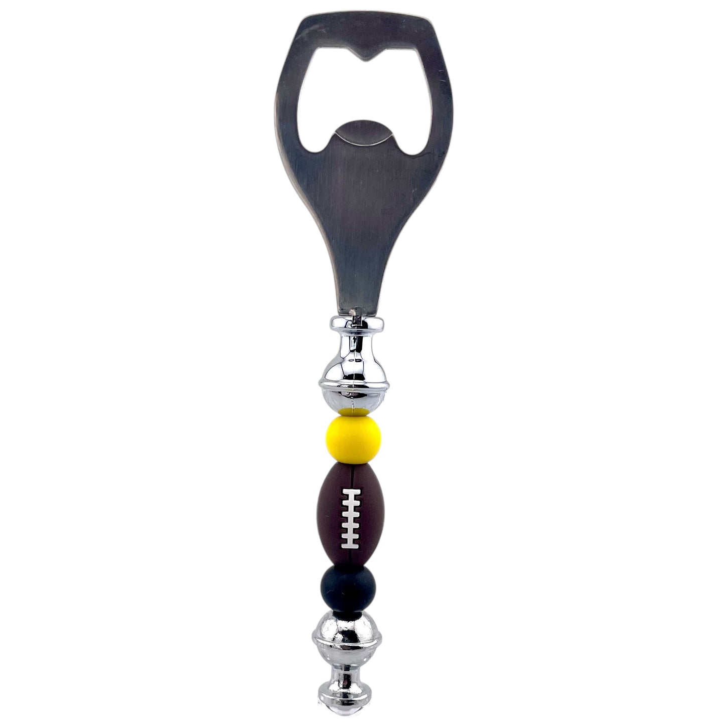 Football Beaded Bottle Opener – Game Day Ready