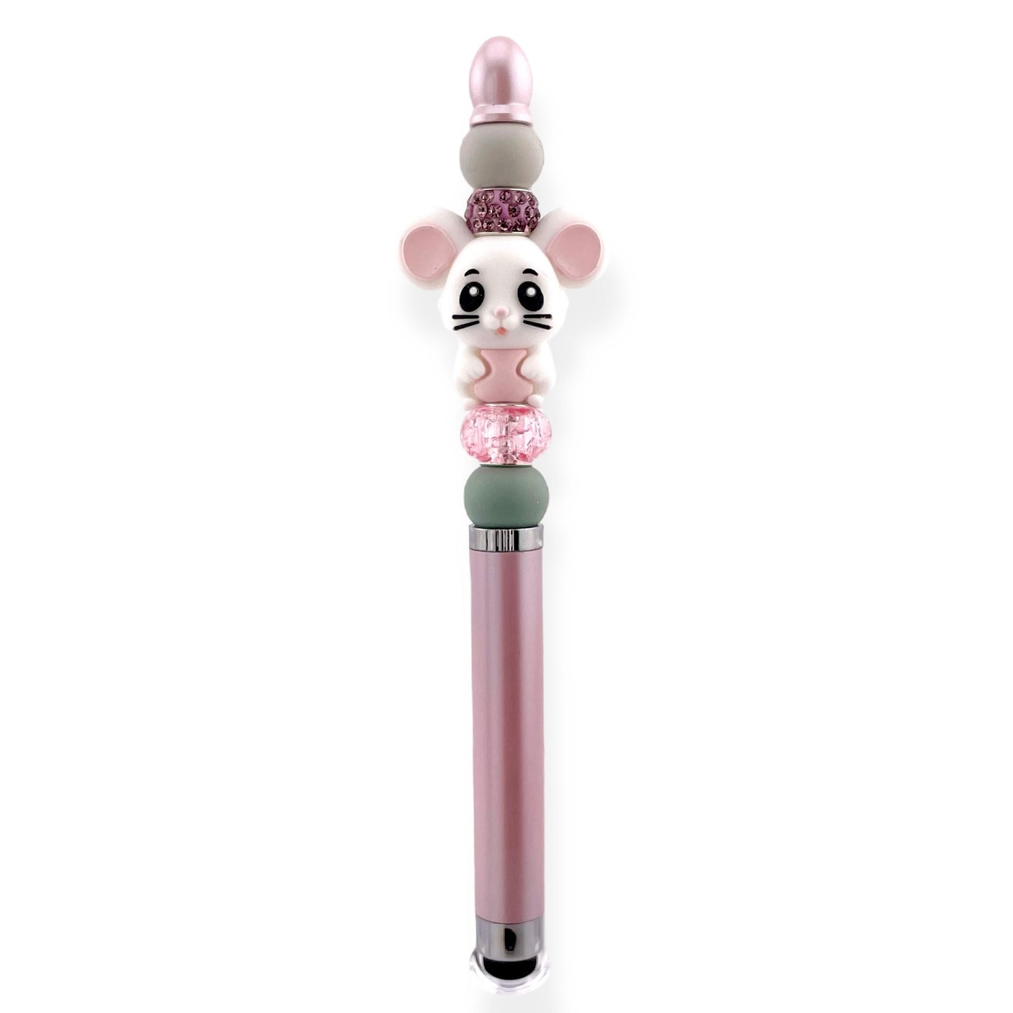 Adorable Mouse Stylus Pen – 2-in-1 Writing Tool with Vibrant Beaded Design