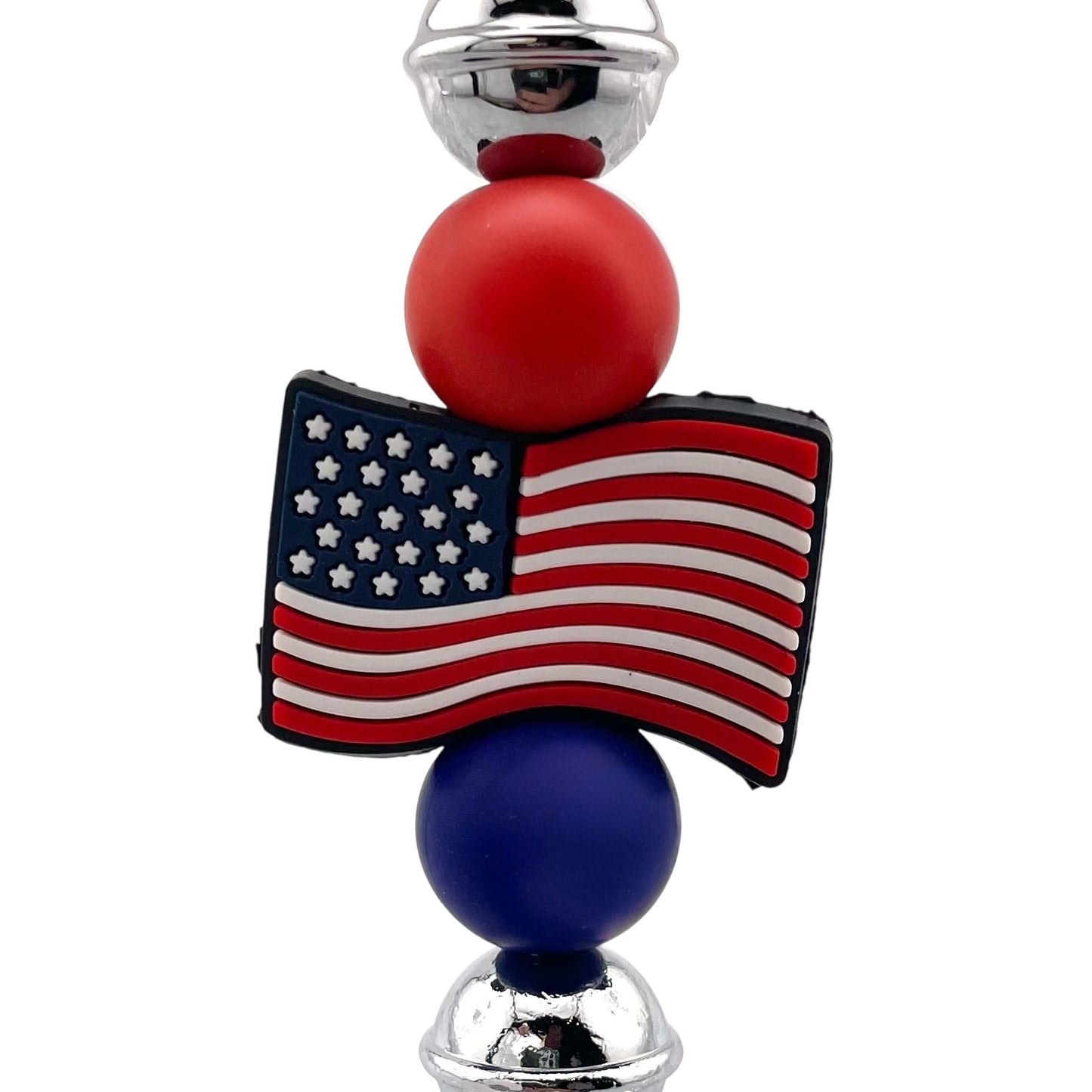 American Flag Beaded Bottle Opener – Red, White & Blue