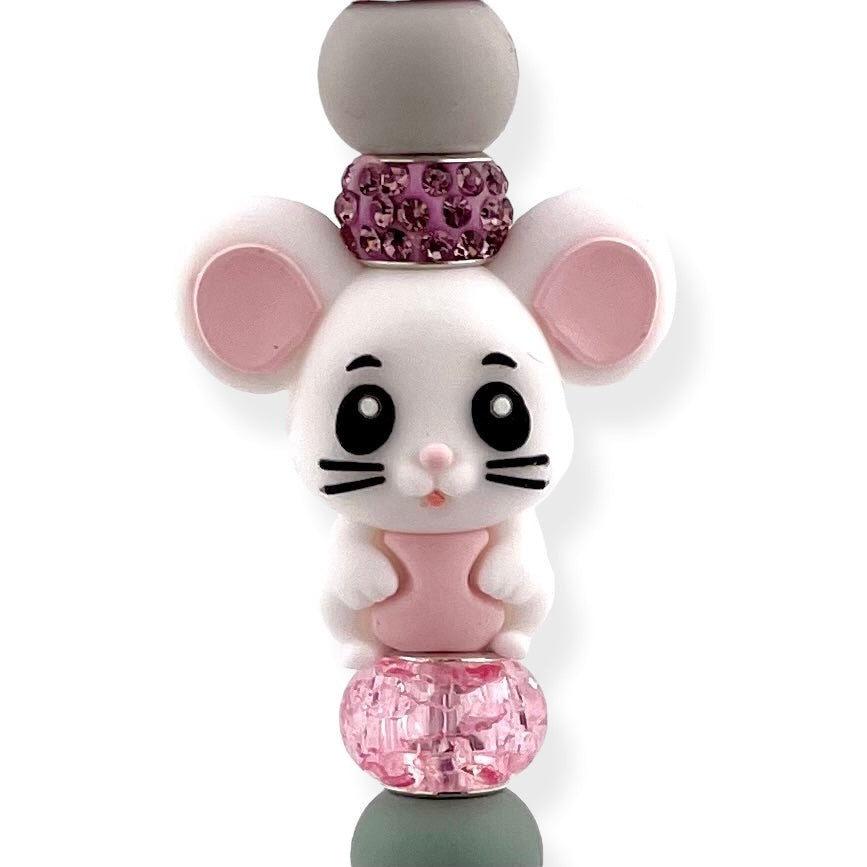 Adorable Mouse Stylus Pen – 2-in-1 Writing Tool with Vibrant Beaded Design