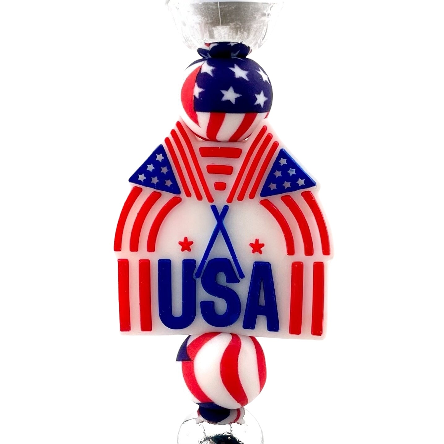 Patriotic USA Beaded Bottle Opener – Red, White & Blue