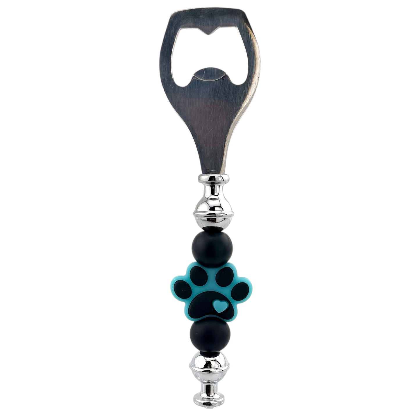 Teal Paw Print Beaded Bottle Opener – Pet Lover Gift