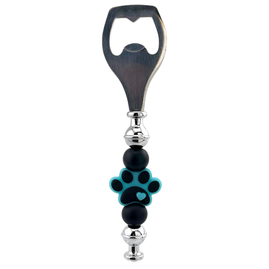 Teal Paw Print Beaded Bottle Opener – Pet Lover Gift