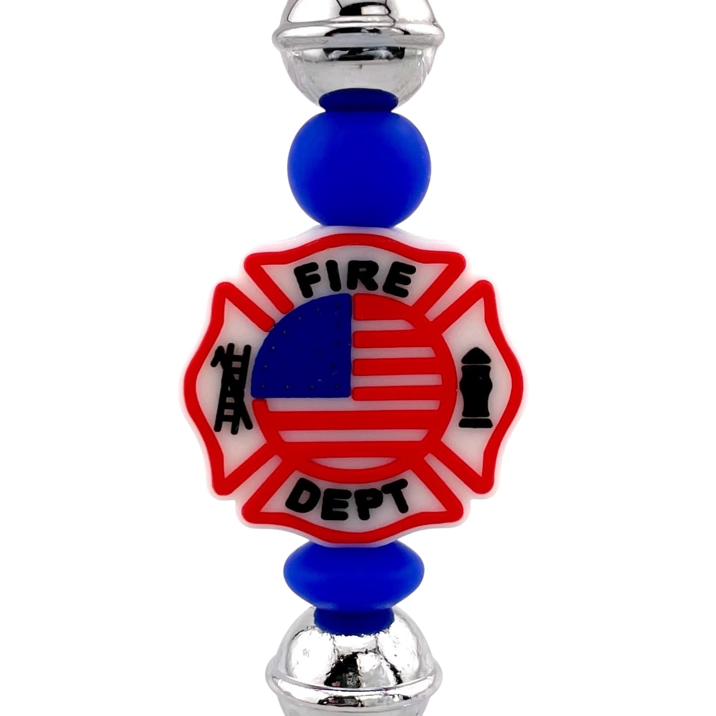 Fire Dept Beaded Bottle Opener – Red, White & Blue Hero Tribute