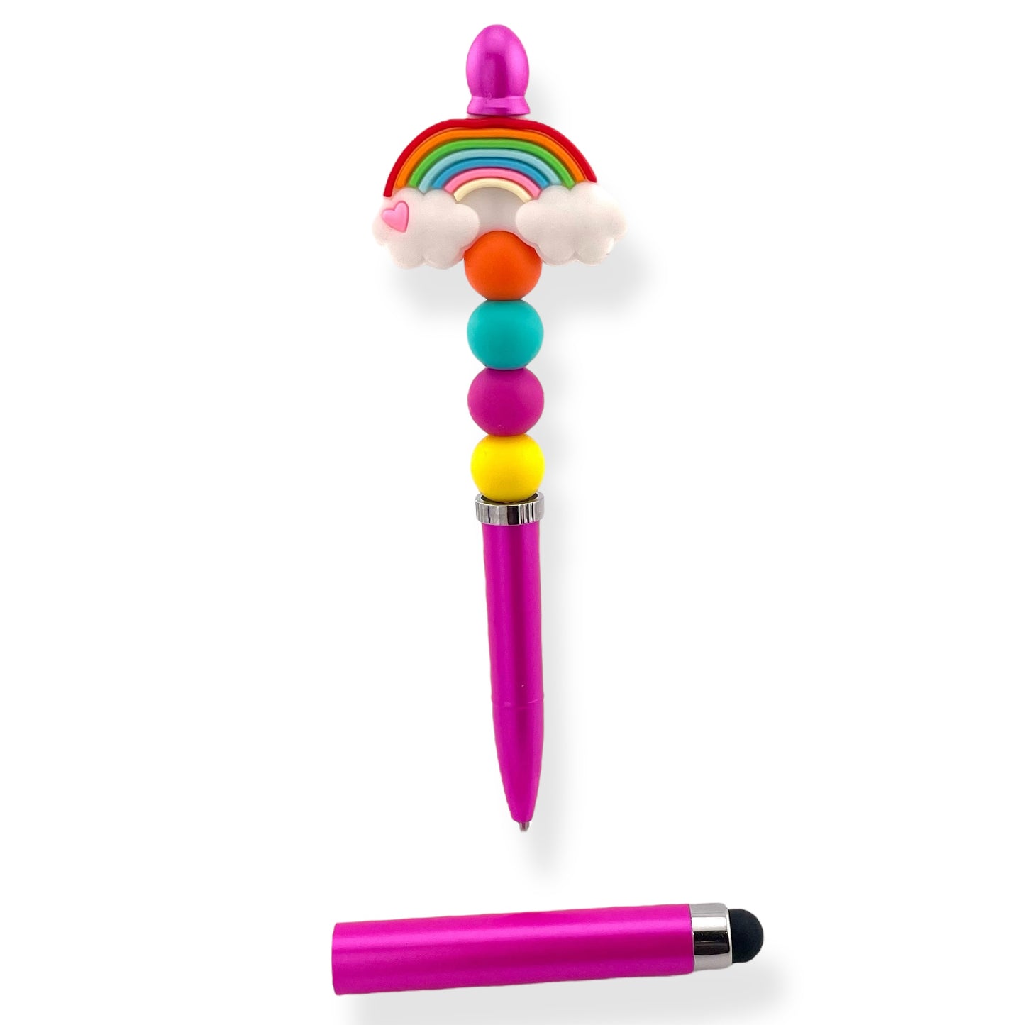 Rainbow Stylus Pen – 2-in-1 Writing Tool with Colorful Beaded Design