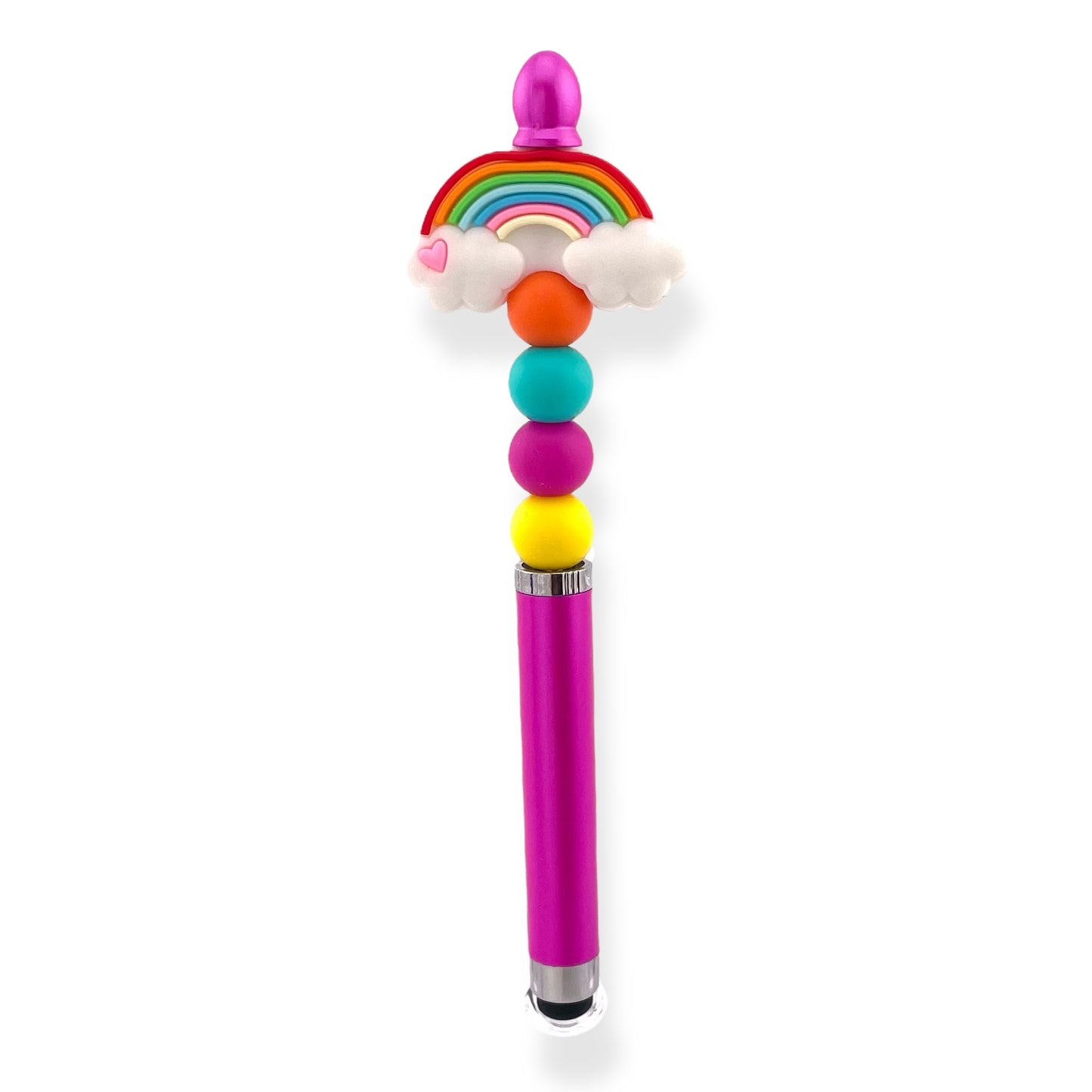 Rainbow Stylus Pen – 2-in-1 Writing Tool with Colorful Beaded Design