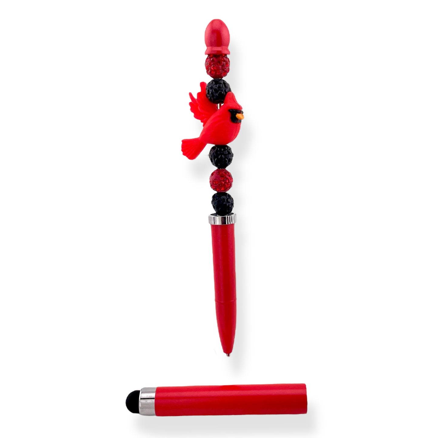 Cardinal Stylus Pen – 2-in-1 Writing Tool with Vibrant Beaded Design