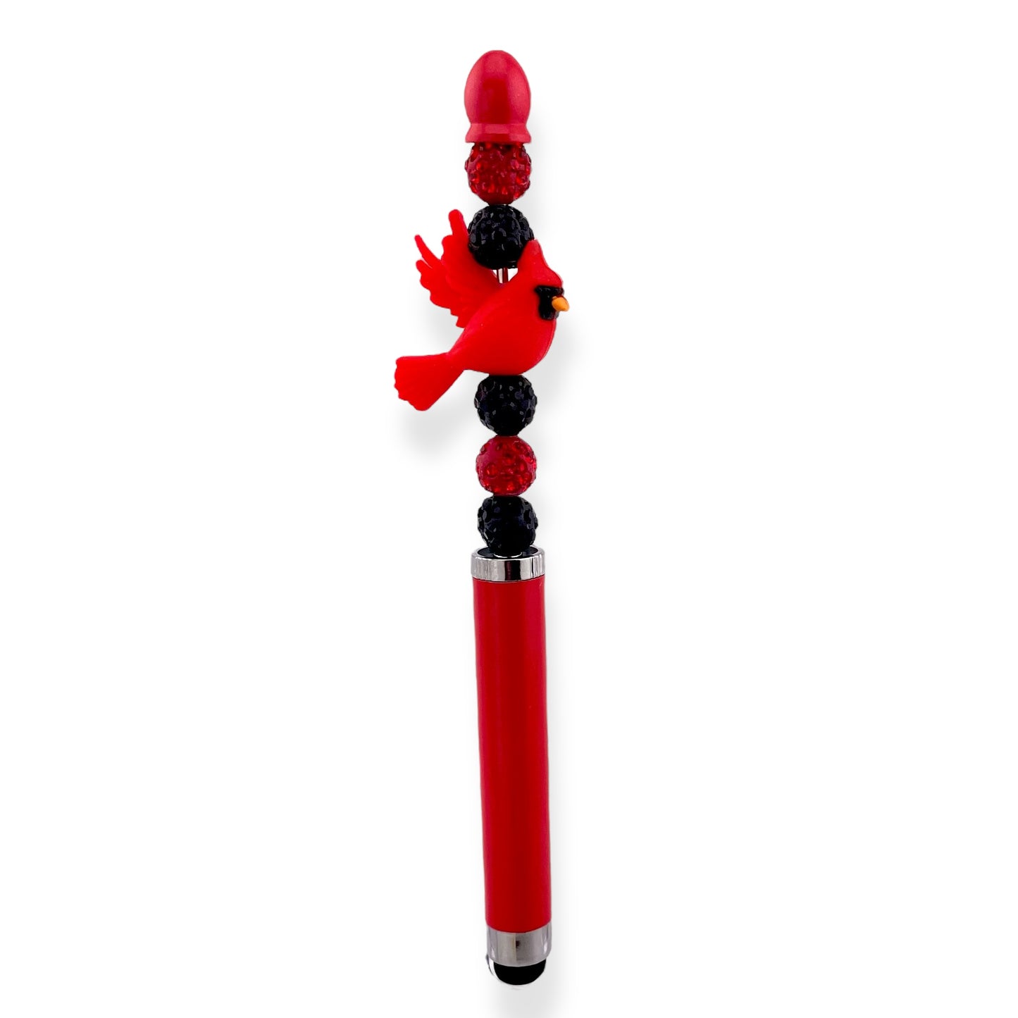 Cardinal Stylus Pen – 2-in-1 Writing Tool with Vibrant Beaded Design