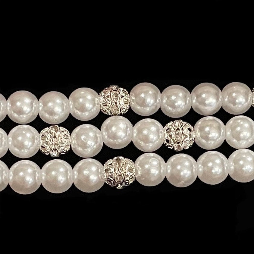 Custom Imitation Pearl Watch Bracelet for Apple & Samsung Watches – Elegant Beaded Band