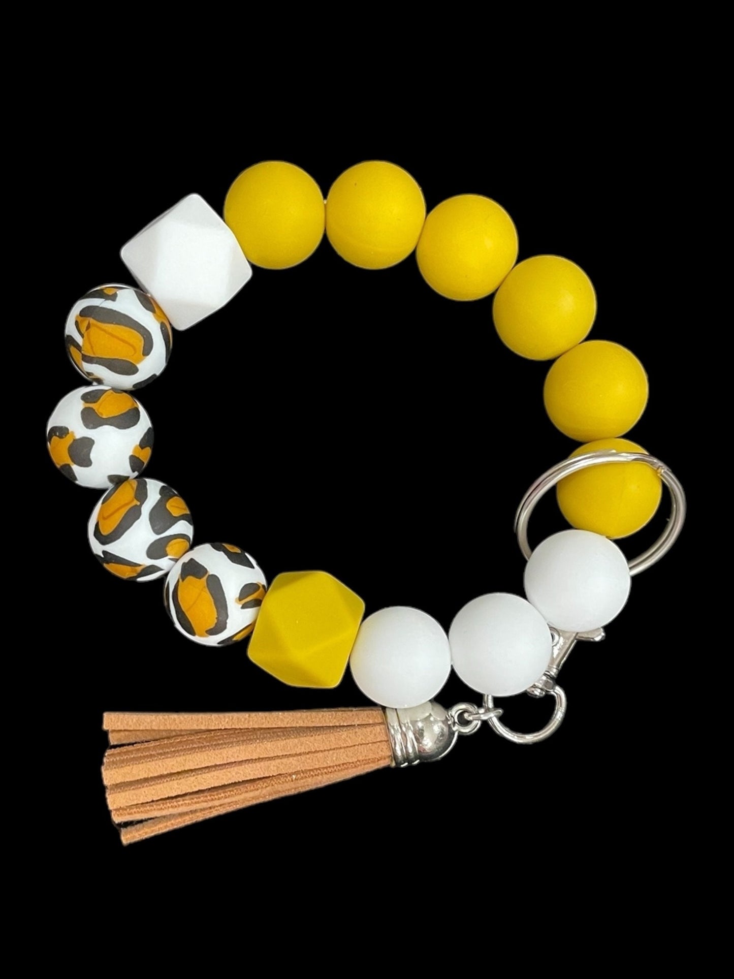 Silicone Wristlet Keychain with Tassel