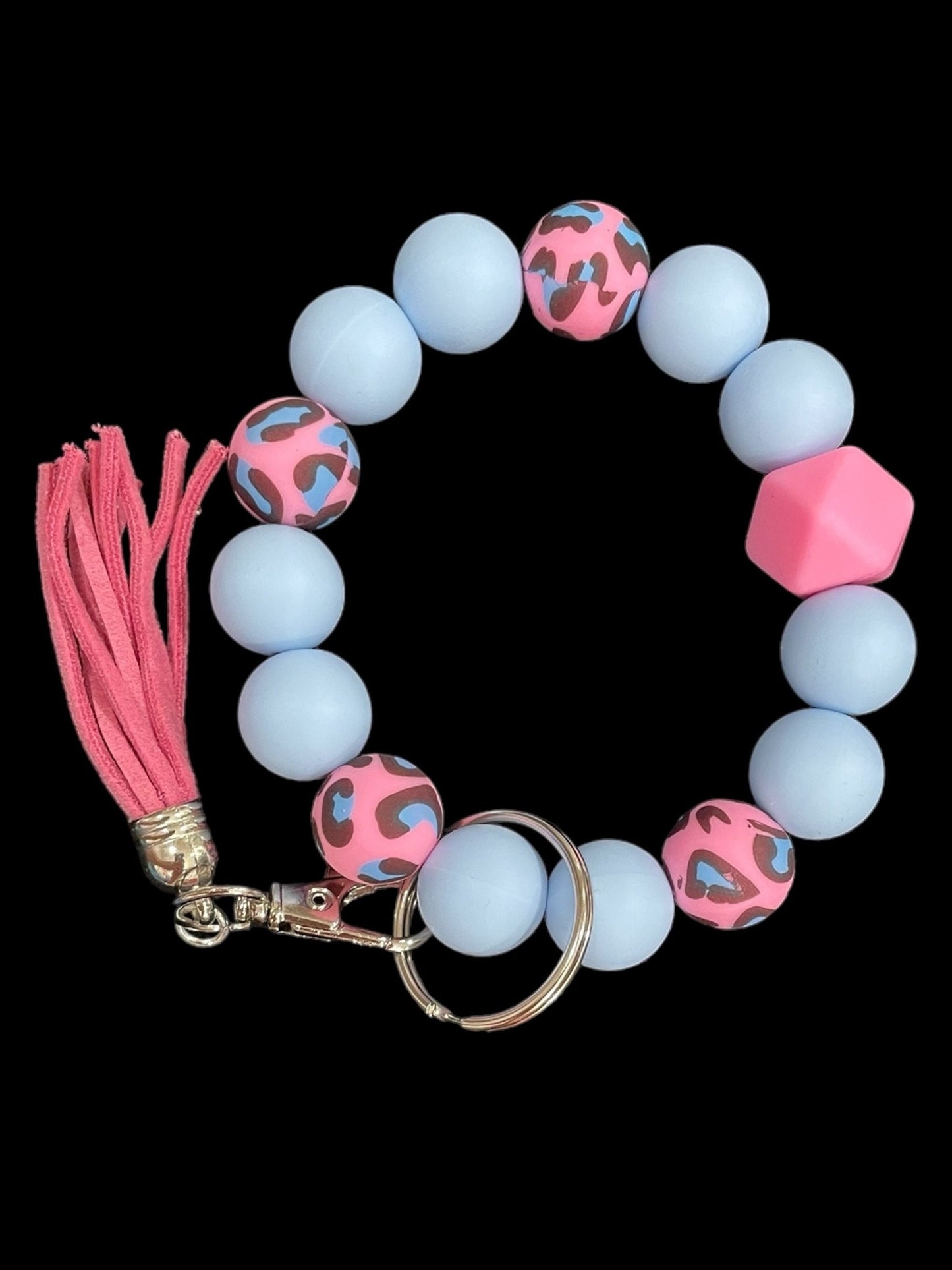 Silicone Wristlet Keychain with Tassel