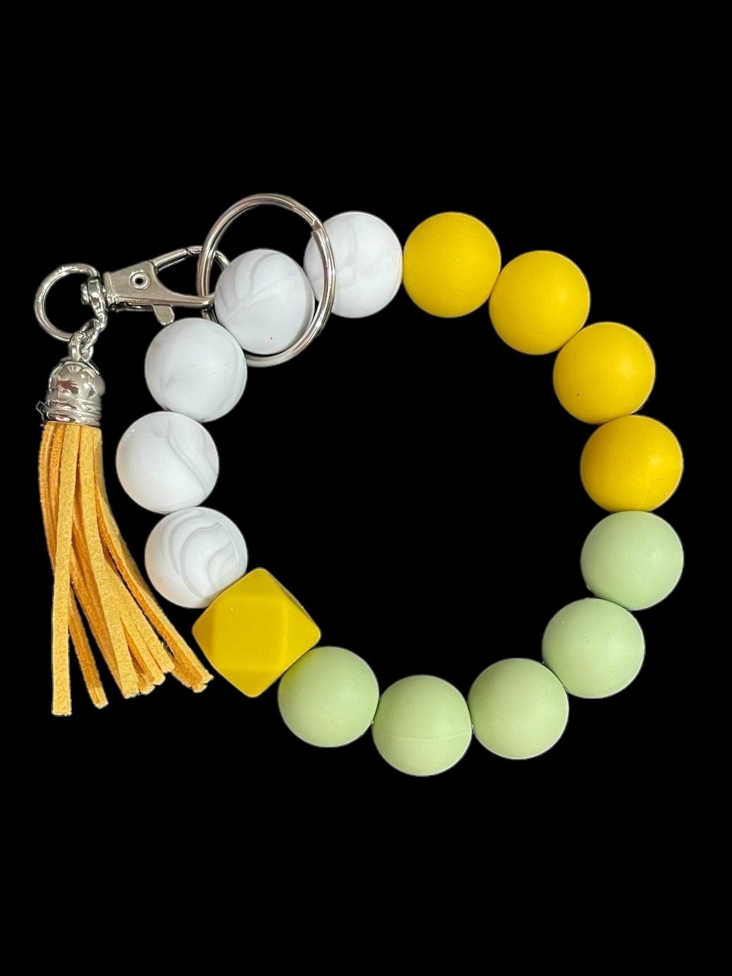 Silicone Wristlet Keychain with Tassel