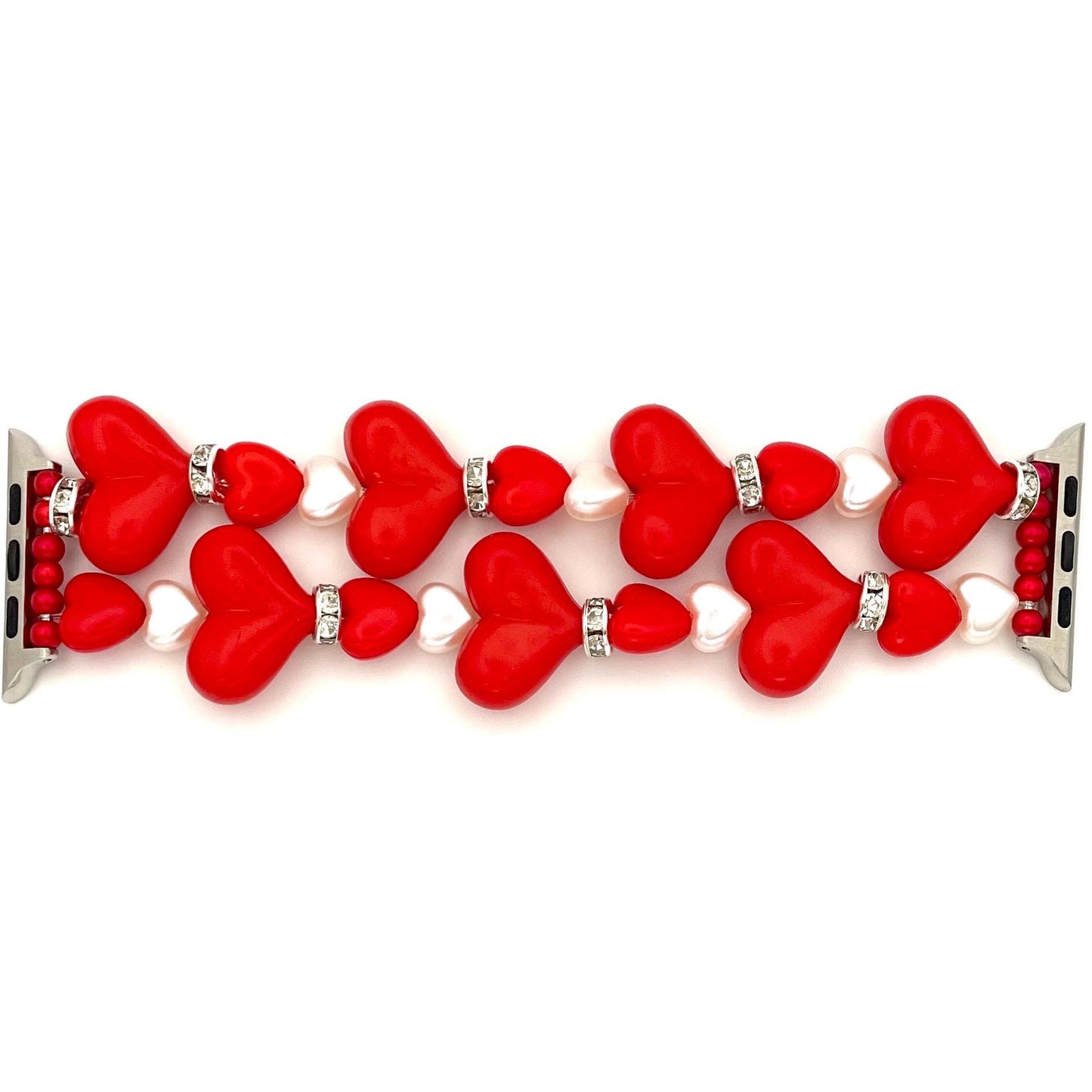 Custom Heart Beaded Watch Band – Compatible with Apple & Samsung Watches
