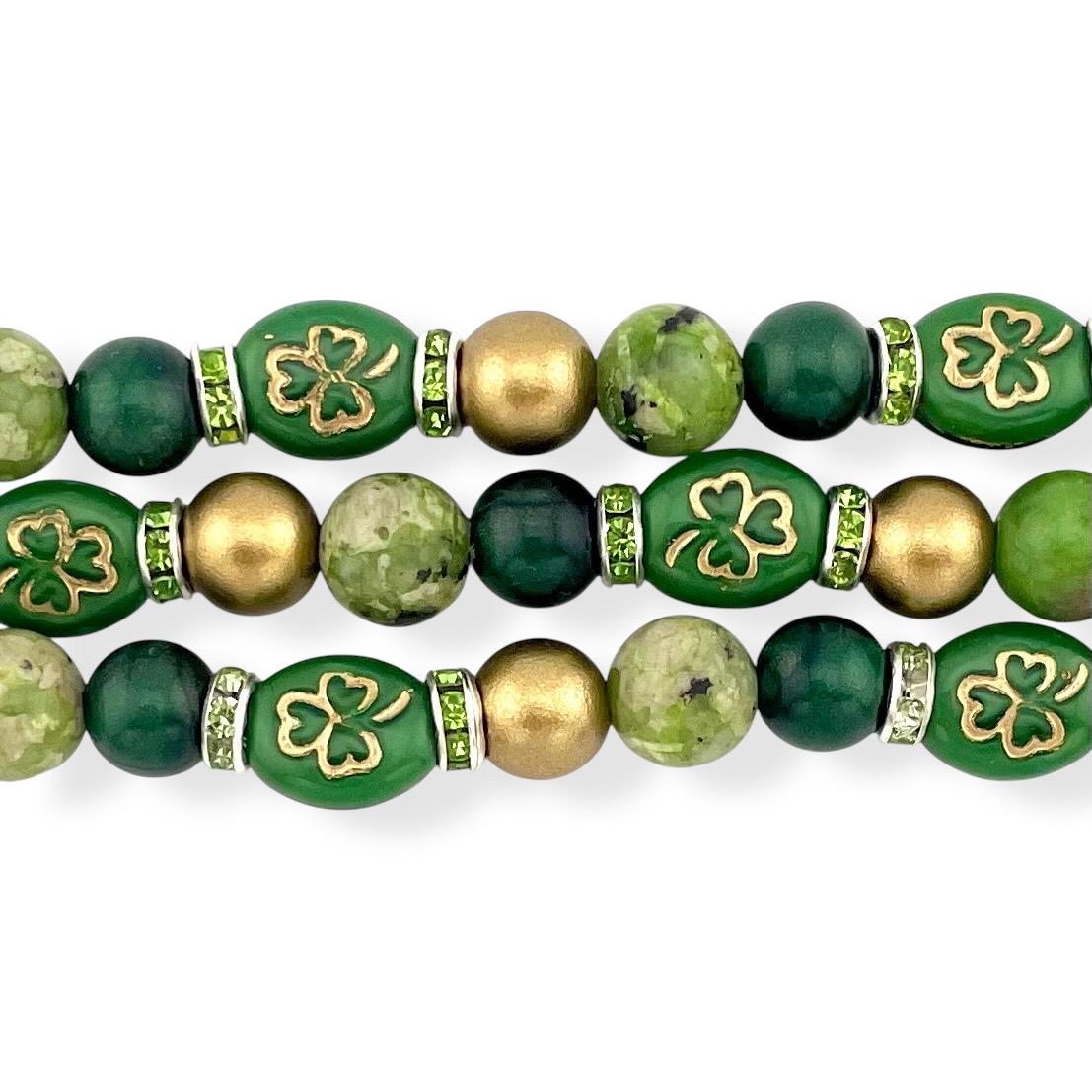 Lucky Shamrock Beaded Watch Band | Handmade Smartwatch Strap for Apple & Samsung Watches