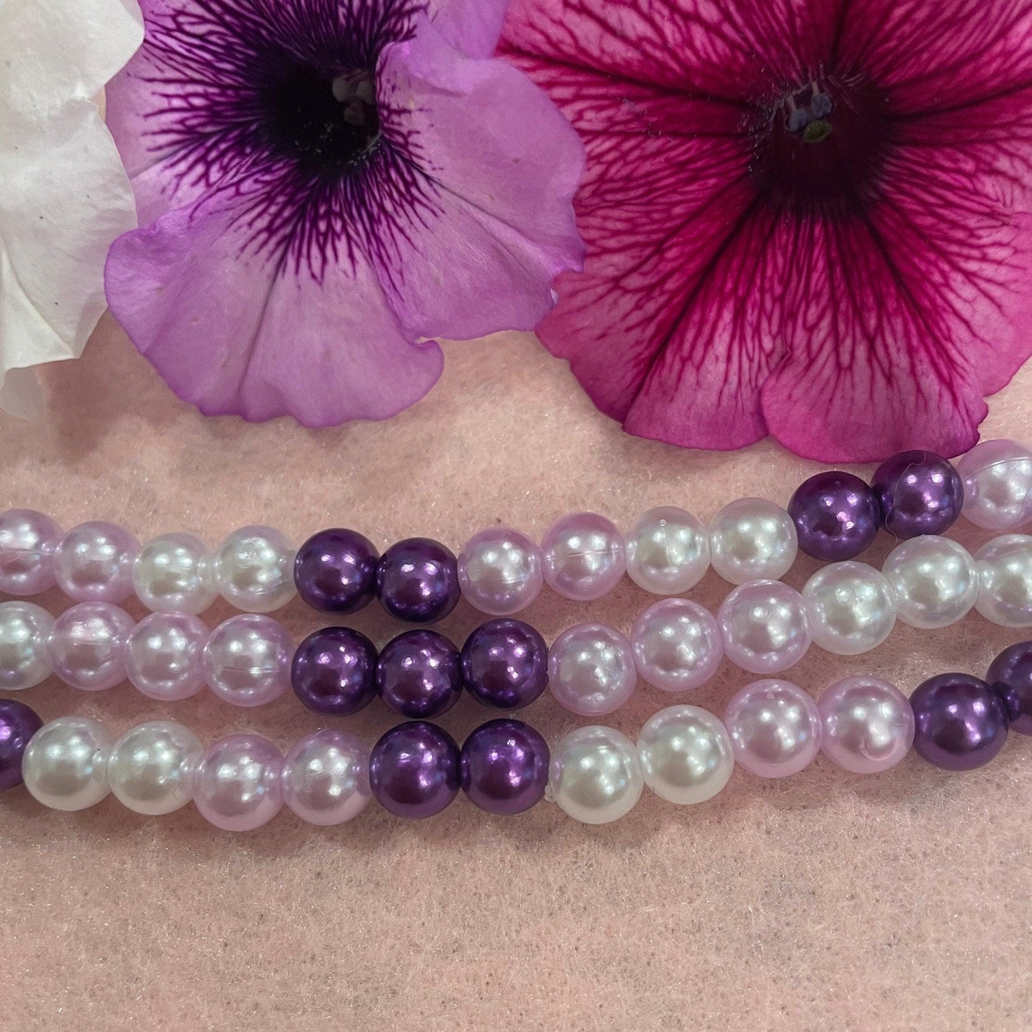 Purple Watch Band Compatible with Apple Watch with Imitation Pearls, Custom Sizing!