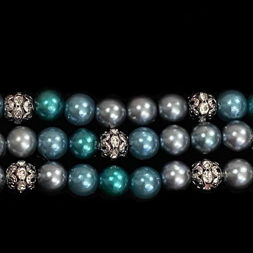 Classy Watch Band Compatible with Apple Watch Made with Acrylic and Imitation Pearl Beads