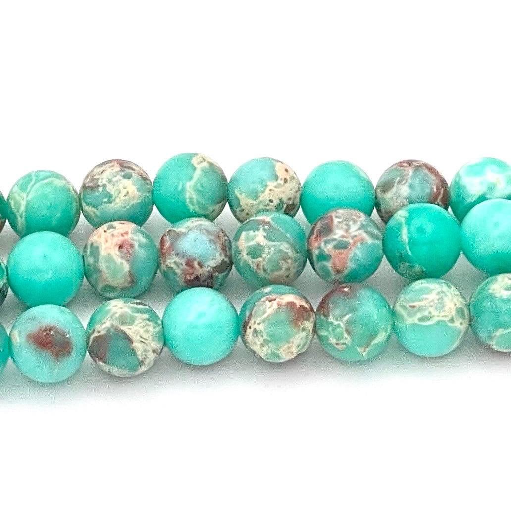 Custom Natural Stone Turquoise Sea Sediment Jasper Watch Band Compatible with Apple Watch