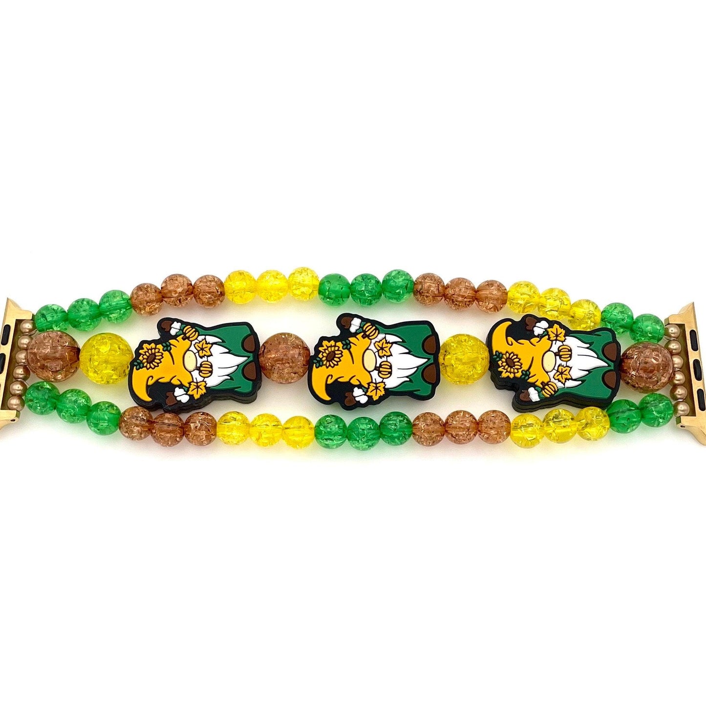 Chunky Fall Sunflower Gnomes Watch Band Compatible with Apple Watch, Festive Halloween Gnome Watch Band