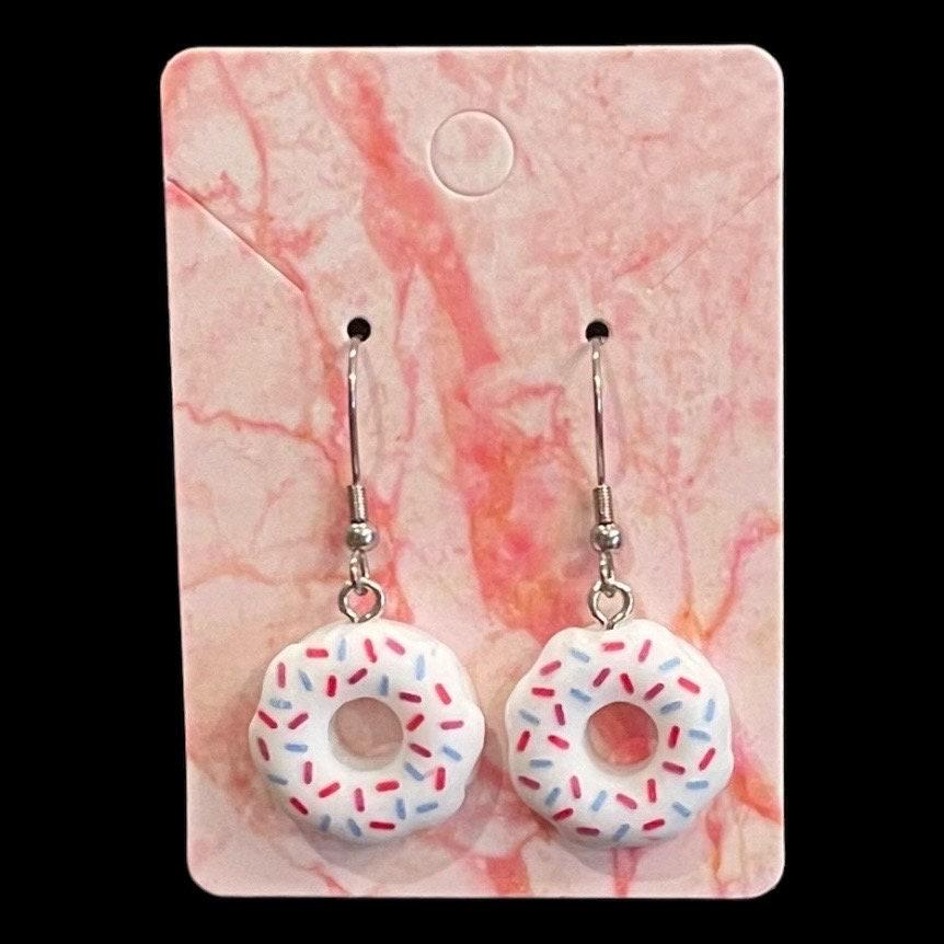 Donut Dangle Earrings Made with Hypoallergenic Stainless Steel Earring Hooks