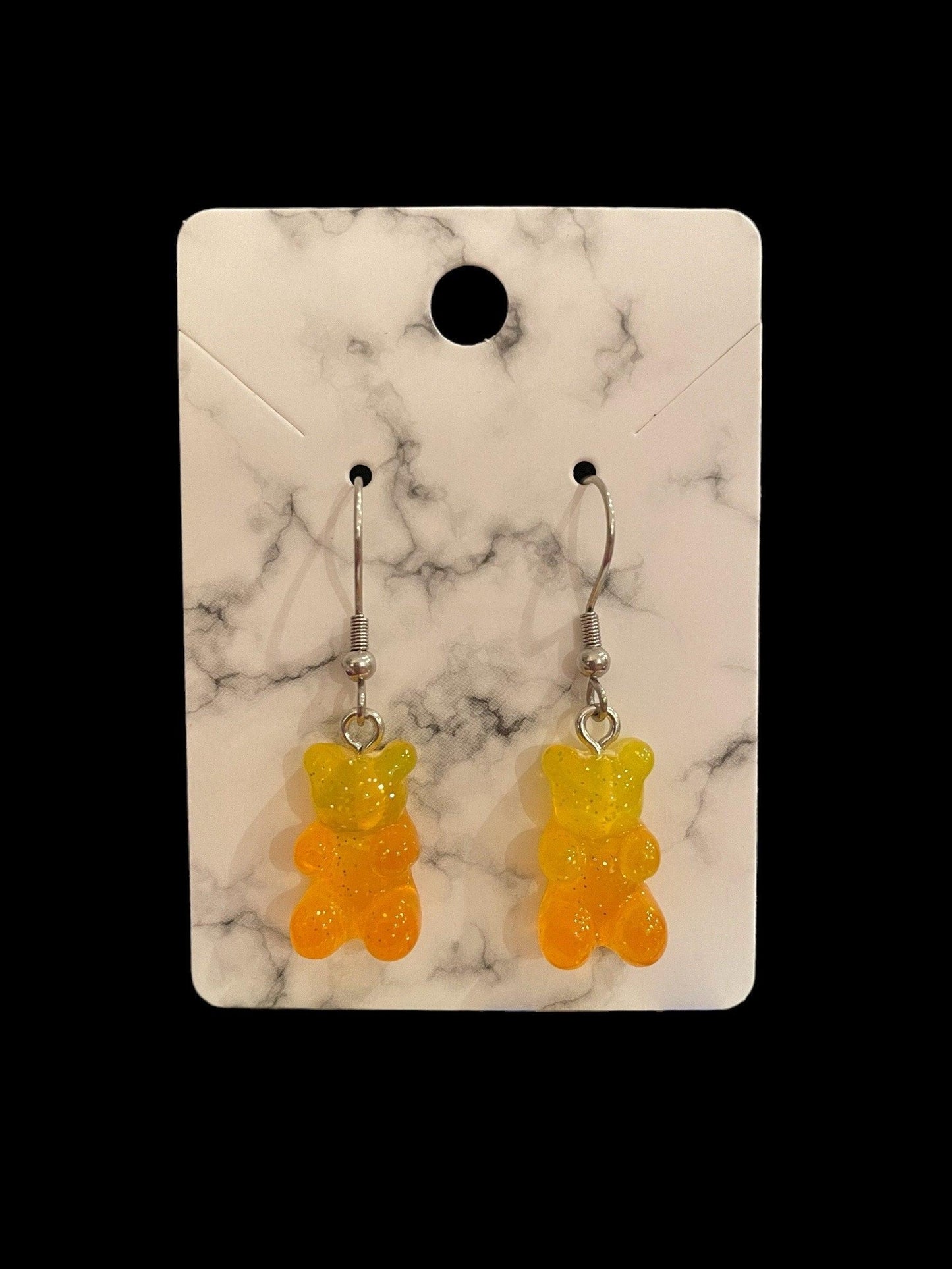 Gummy Bear Dangle Earrings Made with Hypoallergenic Stainless Steel Earring Hooks