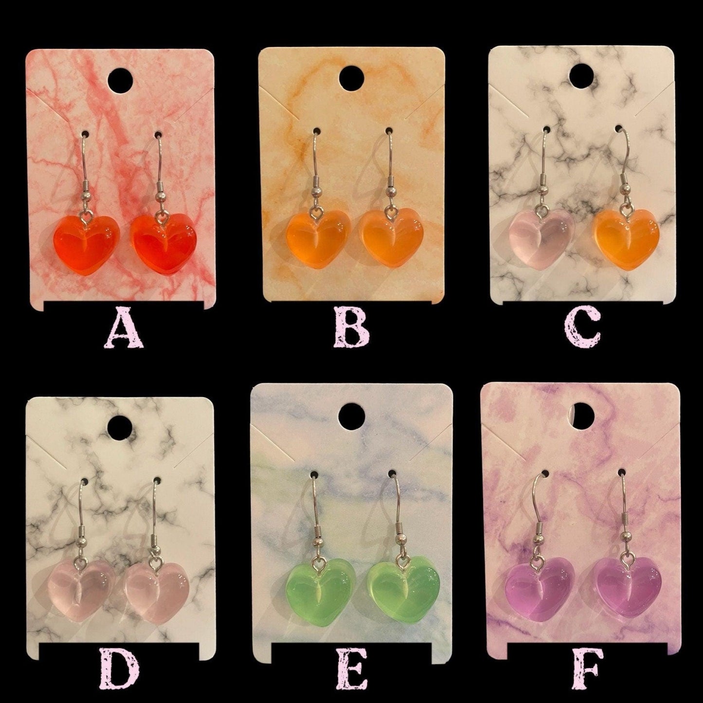 Hypoallergenic Chunky Heart Earrings Made with Stainless Steel Hooks