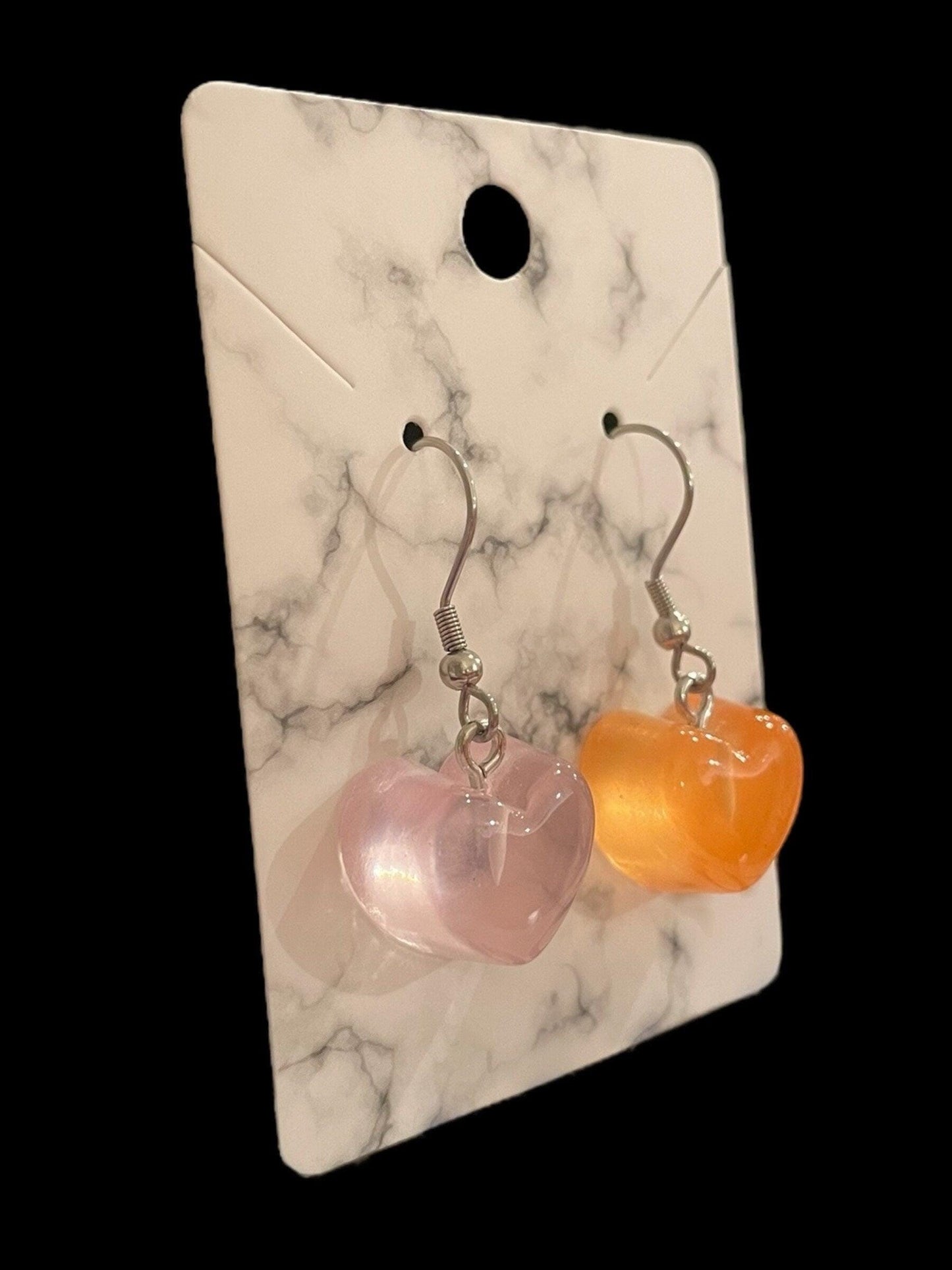 Hypoallergenic Chunky Heart Earrings Made with Stainless Steel Hooks