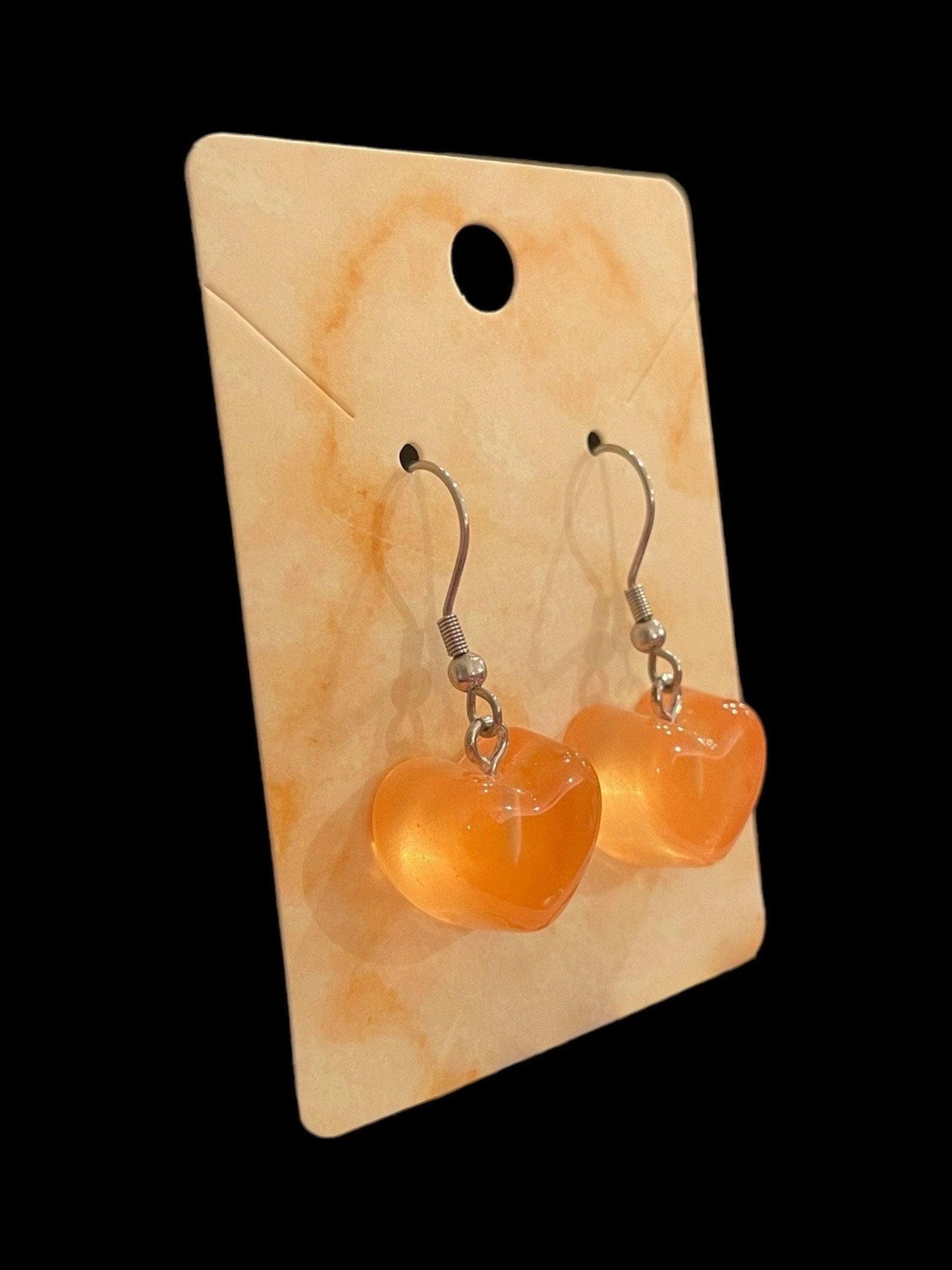Hypoallergenic Chunky Heart Earrings Made with Stainless Steel Hooks