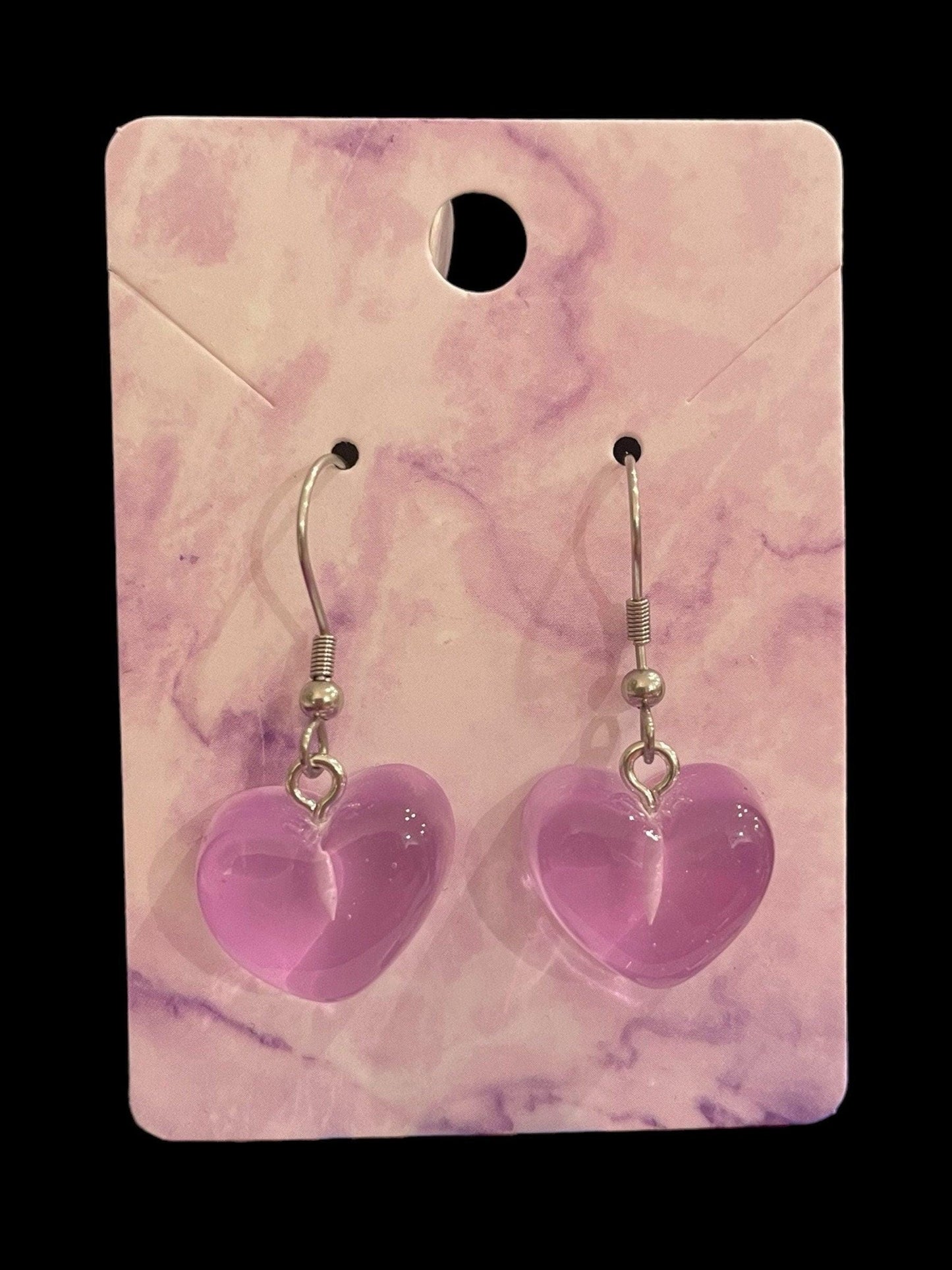 Hypoallergenic Chunky Heart Earrings Made with Stainless Steel Hooks