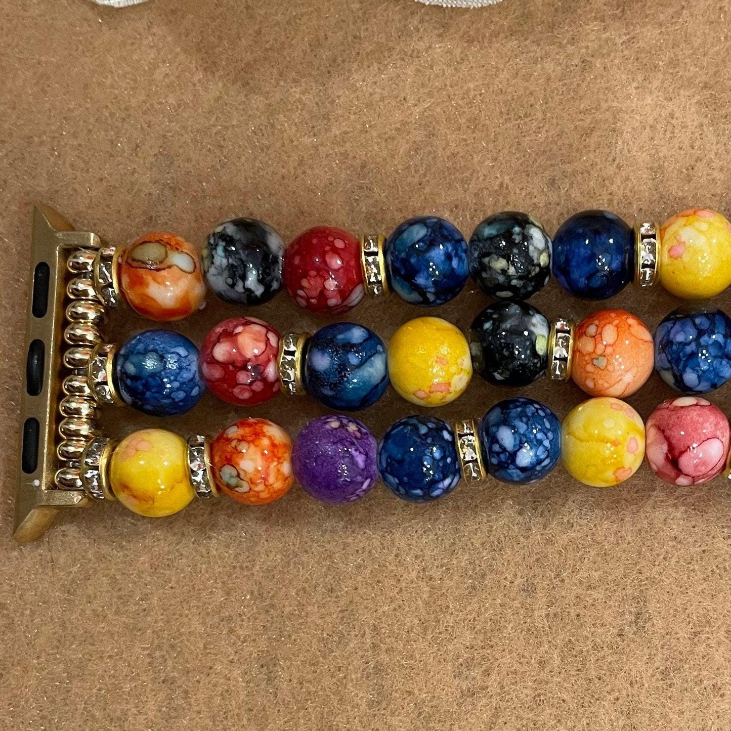 Fall Watch Band Compatible with Apple Watch Made With Acrylic and Rhinestone Beads