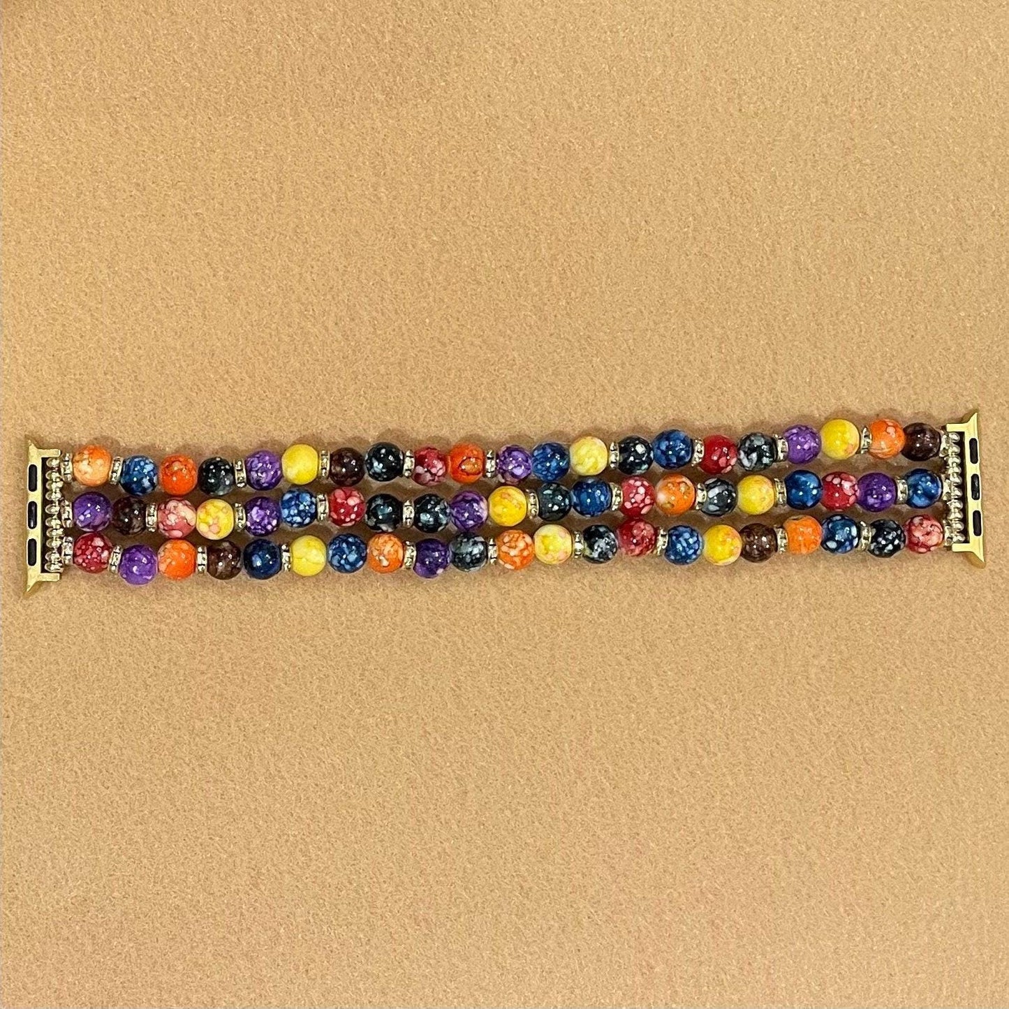 Fall Watch Band Compatible with Apple Watch Made With Acrylic and Rhinestone Beads