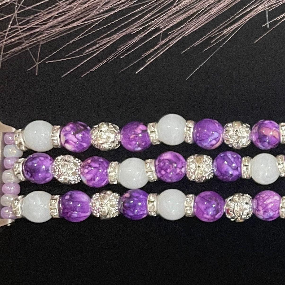 Watch Band With Acrylic, Cloud, and Rhinestone Beads Compatible with Apple Watch, Multiple Colors and Custom Sizing!