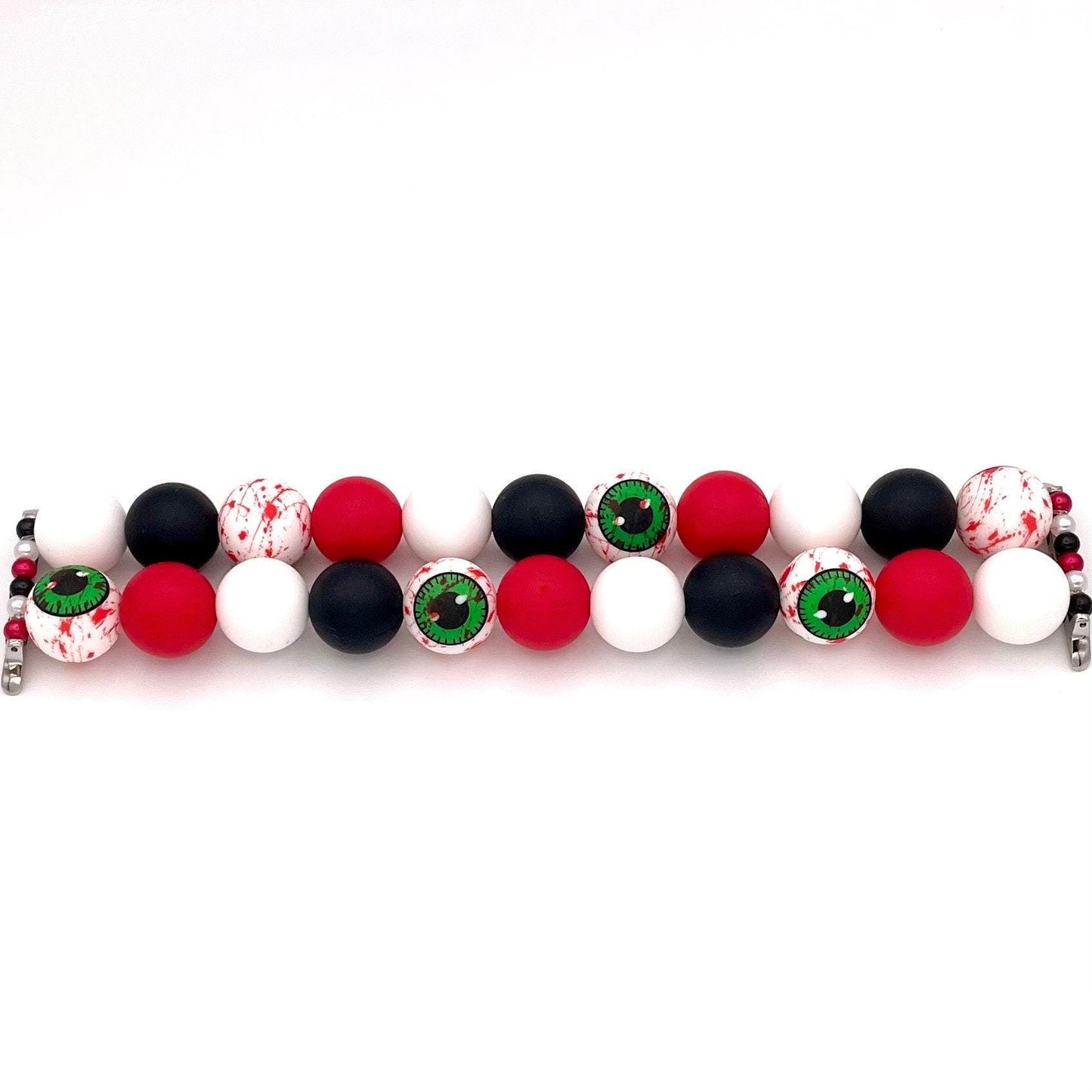 Spooky Eyeballs Chunky Large Bead Halloween Watch Band Compatible with Apple Watch Made with 15mm Silicone Beads