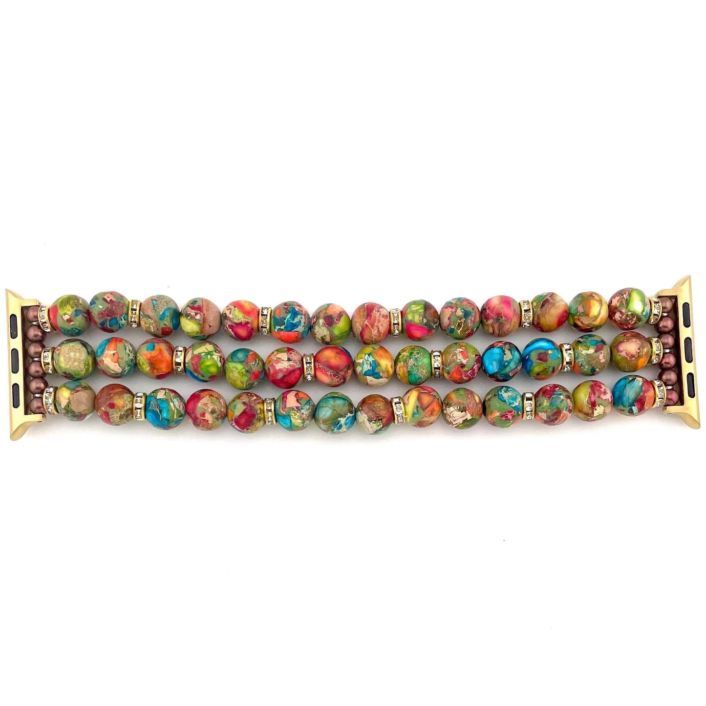 Natural Stone Sea Sediment Jasper Watch Band Compatible with Apple Watch
