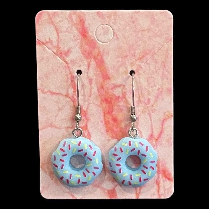 Donut Dangle Earrings Made with Hypoallergenic Stainless Steel Earring Hooks