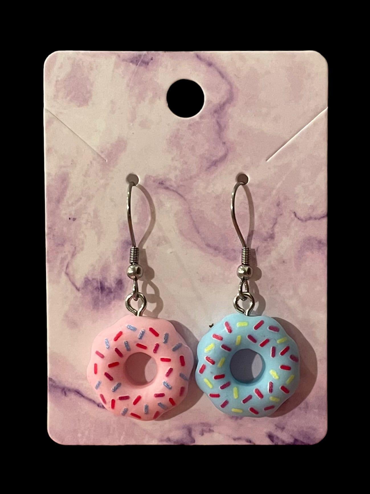 Donut Dangle Earrings Made with Hypoallergenic Stainless Steel Earring Hooks