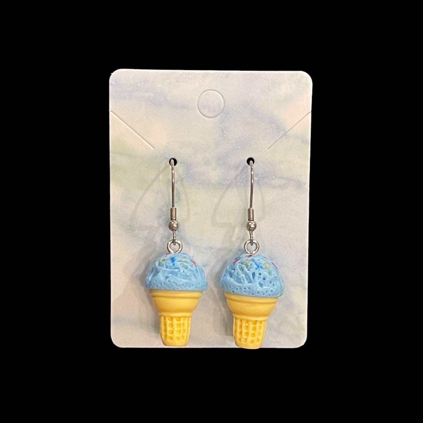 Ice Cream Cone Earrings Made with Hypoallergenic Stainless Steel Earring Hooks