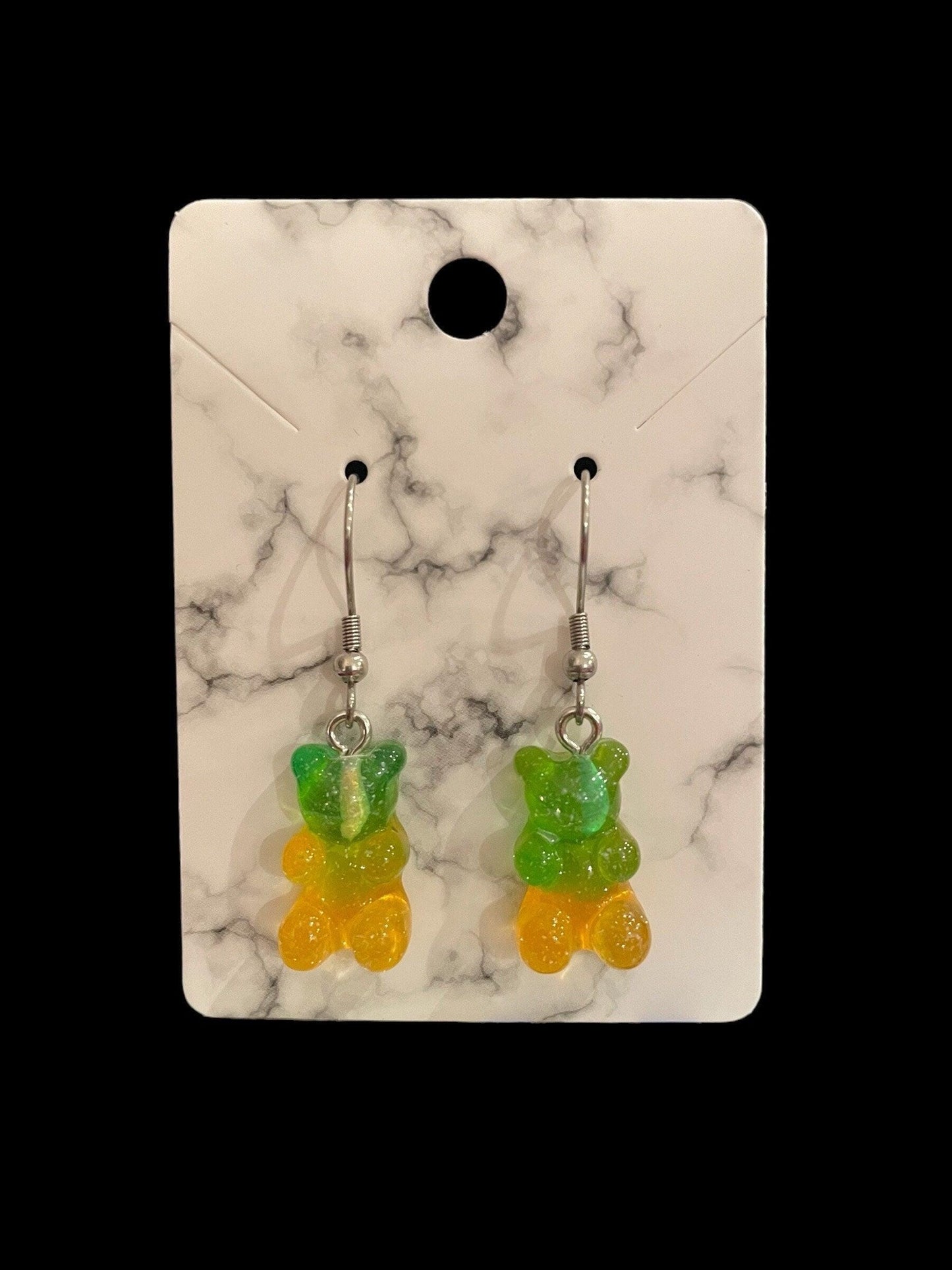 Gummy Bear Dangle Earrings Made with Hypoallergenic Stainless Steel Earring Hooks