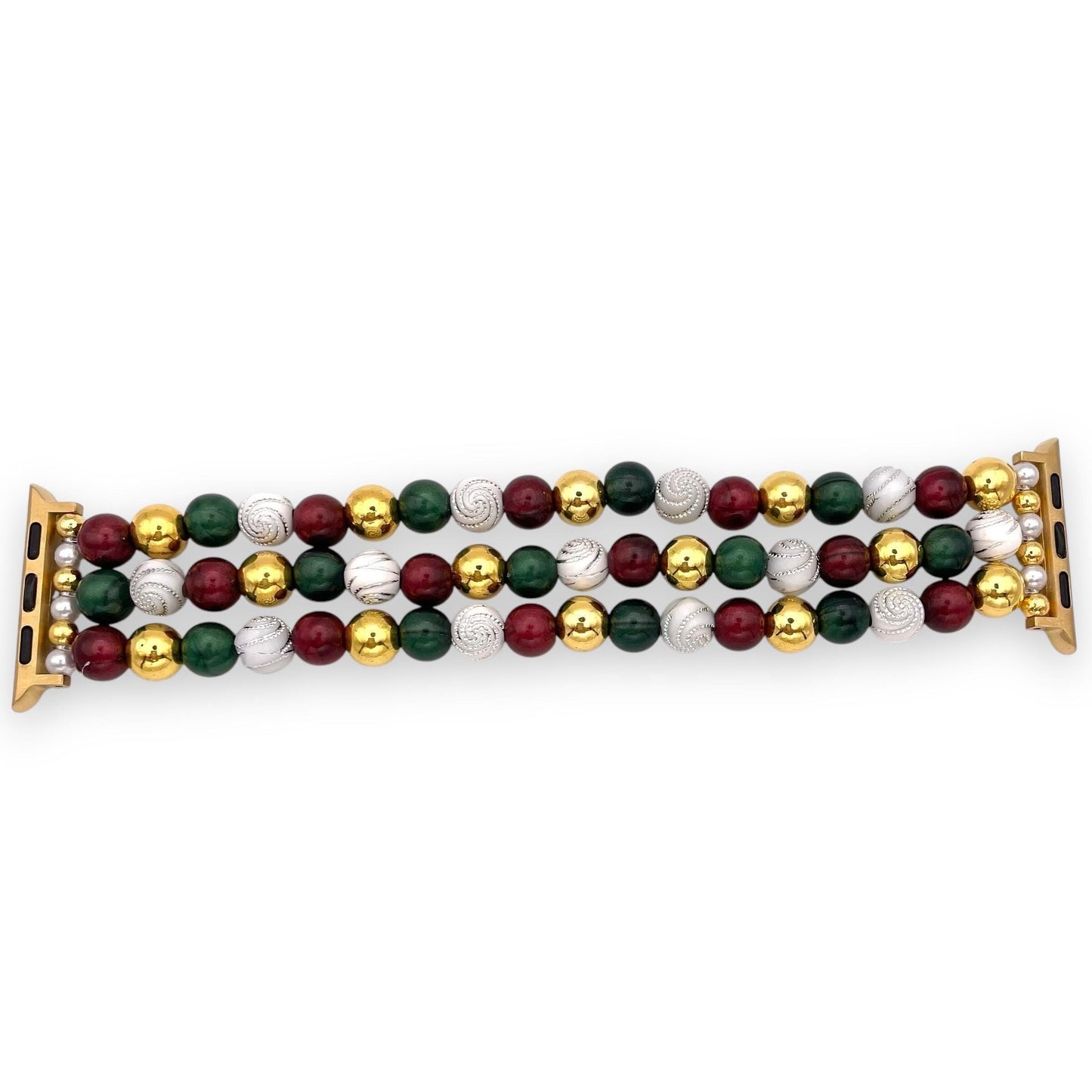 Sparkly Beaded Watch Band Compatible with Apple Watch Made with Acrylic and Swirl Rhinestone Beads