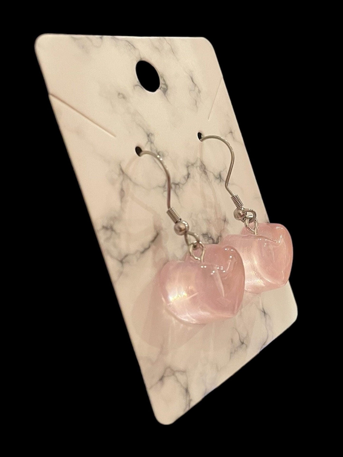 Hypoallergenic Chunky Heart Earrings Made with Stainless Steel Hooks