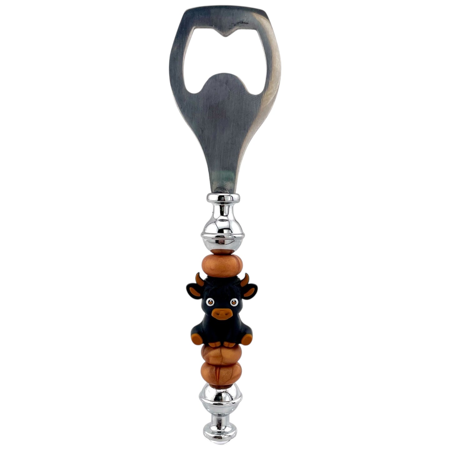Black Bull Beaded Bottle Opener – Western Rustic Charm