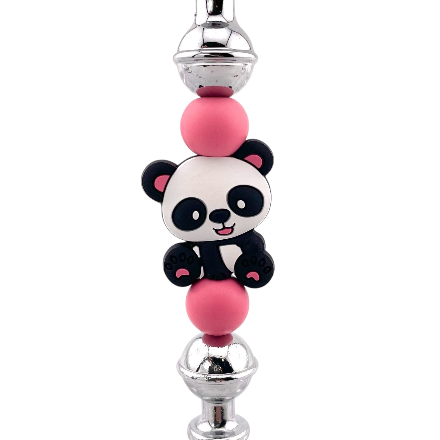 Panda Beaded Bottle Opener – Stainless Steel with Pink Beads | Cute Animal Gift for Panda Lovers