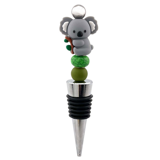 Koala Bear Beaded Wine Stopper – Adorable Aussie Animal Bottle Topper Gift