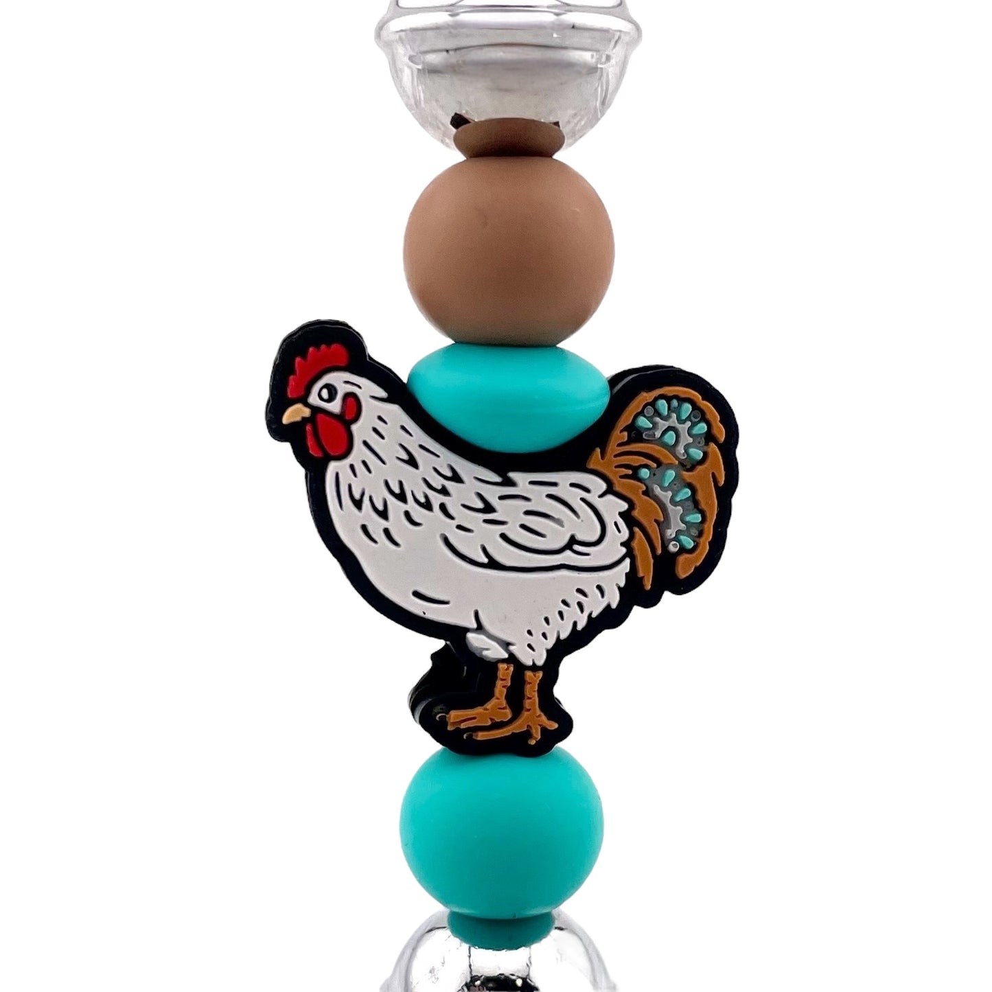 Chicken Beaded Bottle Opener – Stainless Steel with Farmhouse Beads | Rustic Gift for Chicken Lovers