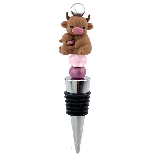 Highland Cow and Calf Wine Stopper – Sweet Farmhouse Charm