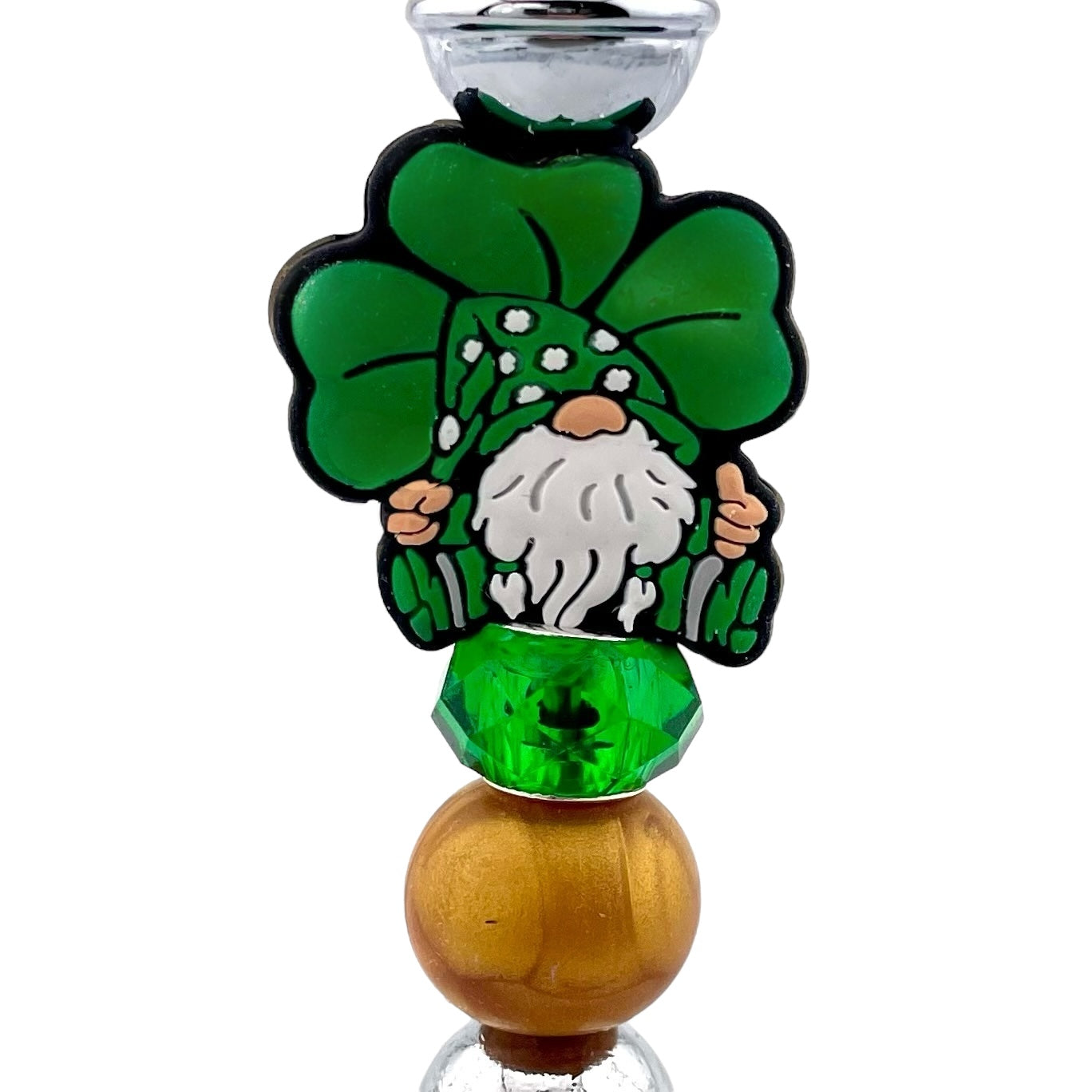 St. Patrick’s Day Gnome Beaded Bottle Opener – Shamrock & Gold