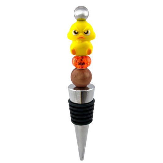 Grumpy Duck Beaded Wine Stopper – Funny Animal Bottle Topper Gift