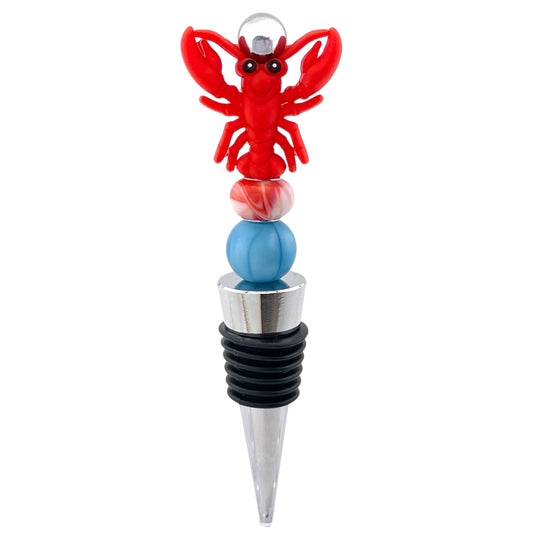 Lobster Beaded Wine Stopper – Nautical Beach Bar Bottle Topper Gift
