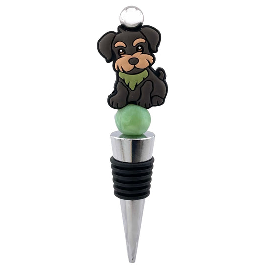 Mini Schnauzer Beaded Wine Stopper – Schnauzer-Inspired Dog Lover Gift